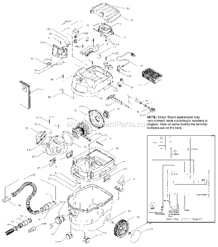Porter Cable 7812 (Type 1) 10 Gal Wet/Dry Vac Power Tool Page A Diagram